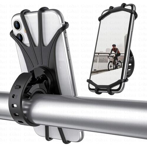 Universal Motocycle Bicycle Mobile Phone holder for iPhone 12 11 pro max Silicone Bike Handlebar Stand Mount GPS Clip Bracket