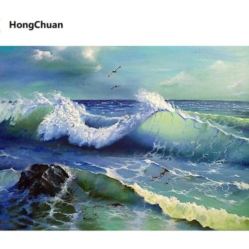 Waves Scenery Mural 5D DIY Round/Square Diamond Painting Embroidery Mosaic Cross Stitch Home Decoration New Year Gift