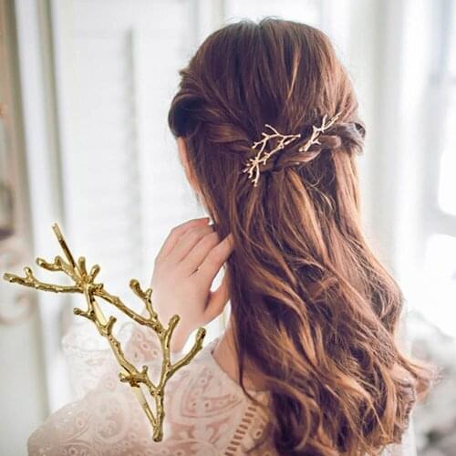 South Korea Jewelry Sianmei Alloy Side Clamping Clip Side Branches Antlers Jewelry Fashion Personality Princess Jewelry Hairpin