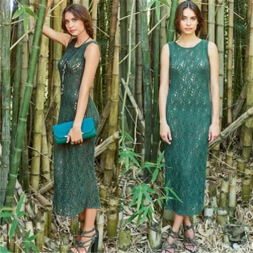 Green Knitted Beach Cover up Dresses Pareo de Plage Swimsuit cover Up Beach wear Pareos de Playa Mujer Bikini Cover up #Q713