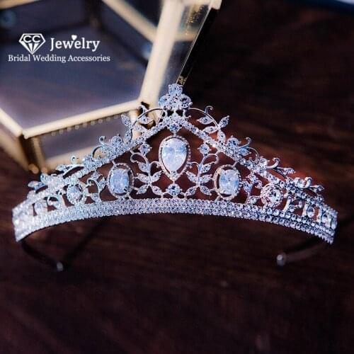 CC Hair Crown Hairbands Wedding Accessories for Women Bridal Bridesmaids Water Drop Shape Pageant Headwear Geometric Shape HS013