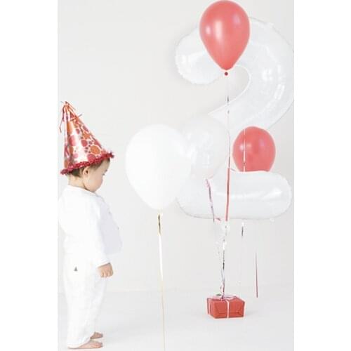 1pcs White Number Balloons For Birthday Wedding Party Decoration Aluminum Foil Balloon Children Boy Toy Baby Shower Decoration