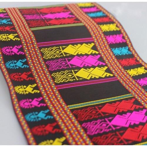 1yard hmong miao jacquard webbing lace trim 20cm dress collar ribbon tape ethnic tribal nepal thai india boho DIY accessory deco