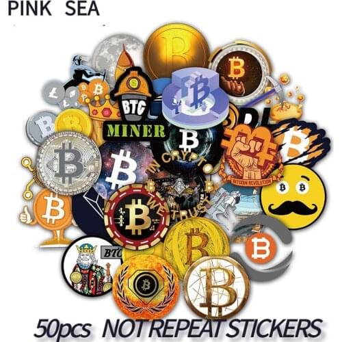 10/30/50Pcs/set Cryptocurrency Bitcoin BTC Cartoon Stickers For Kids Diy Skateboard Laptop Helmet Suitcases Phone Case Mexid
