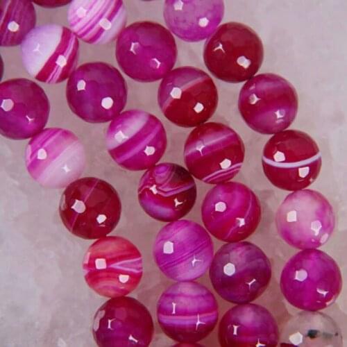 10MM Red Veins Carnelian Faceted Loose Beads 15 Inch Jewelry For Woman Gift Making D103