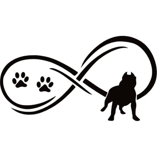 40709# Die-Cut Vinyl Decal Pitbull Dog Infinity Love Car Sticker Waterproof Auto Decors on Car Body Bumper Rear Window