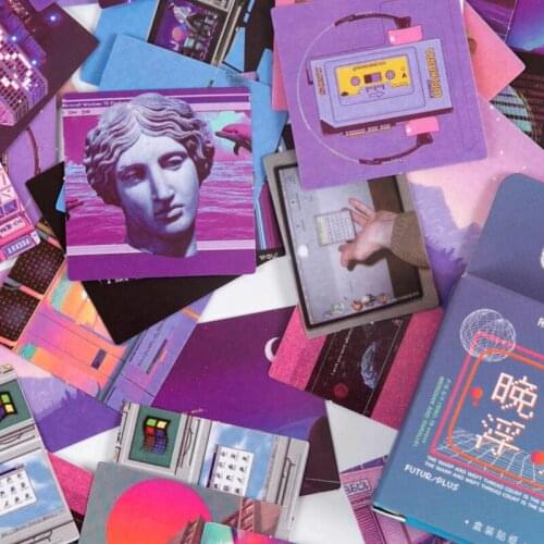 Mohamm 46Pcs Night Buoyancy Series Stickers Decoration Scrapbooking Paper Creative Stationary Office Accessories Art Supplies