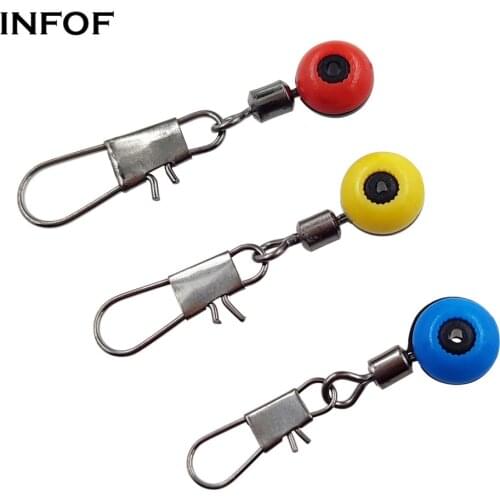 50pcs Sea Fishing Swivels Snap Fishing Float Bobber Stops Space Beans Connectors S M L