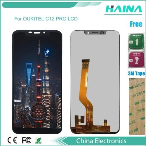 6.18 inch For OUKITEL C12 PRO LCD Display+Touch Screen 100% Tested Screen Digitizer Assembly Replacement For C12 pro +Free Tools