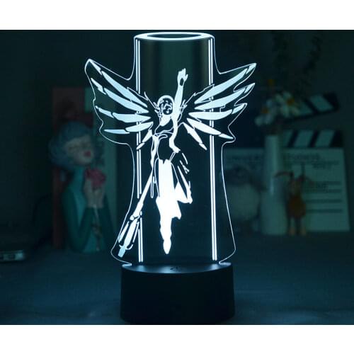 Anime 3D Night Light LED USB Powered Desk Lamp Game Overwatch Nightlight Sensor Switch Gaming Room Party Atmosphere Decor Gift
