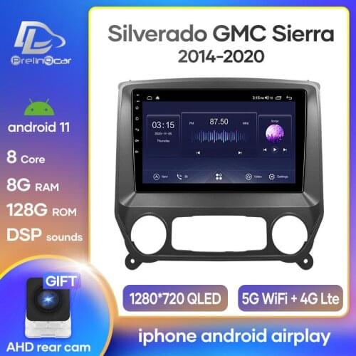 Prelingcar Android 10 For Chevrolet Silverado GMC sierra 2014-2018 Car Radio Multimedia Video Player GPS Navigation NO DVD 2DIN