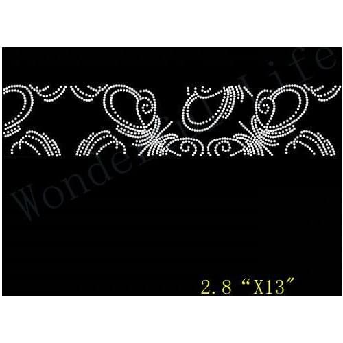 Free shipping special design like wind cheer bow design sparkle Rhinestone Iron On Transfer Hot Fix Bling Bing style