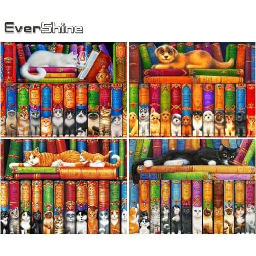 Evershine Diamond Painting Cat 5D DIY Full Square Diamond Embroidery Sale Animal Dog Diamond Mosaic Full Layout Handmade Gifts