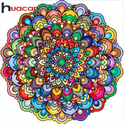 Huacan 5D DIY Diamond Painting Mandala Full Square Diamond Embroidery Flower Mosaic Hobbies And Crafts