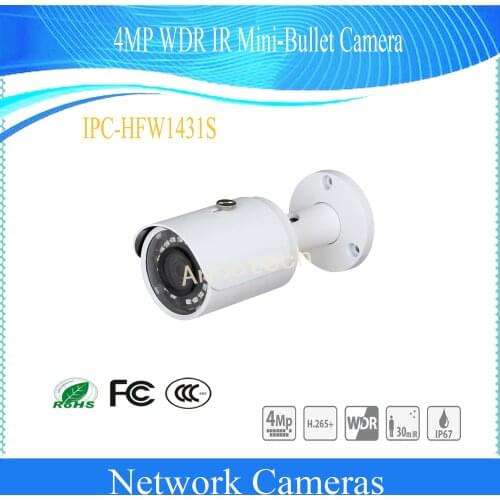 DAHUA Security CCTV IP Camera 4M WDR Surveillance IR Mini-Bullet Network Camera With POE IP67 DH-IPC-HFW1431S DAHUA POE Camera