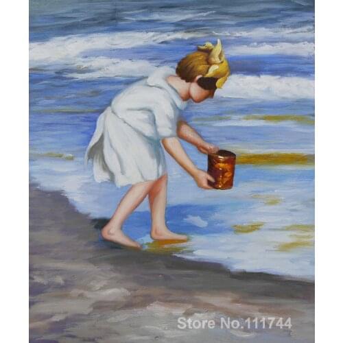 Paintings by Edward Henry Potthast Brighton Beach decorative art handmade High Quality