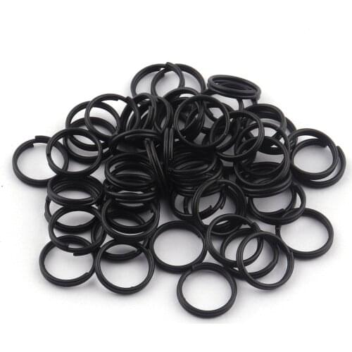 10mm Key Rings Iron Jump Rings Black Key Chains Replacement DIY accessories Jewelry Purse Handbag Earring Necklace Hardware