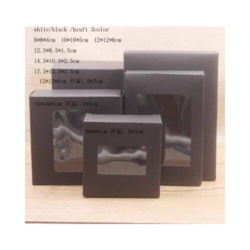 Cajas De Carton Window Paper Large Gift Box Packaging Custom Black Kraft Paper Box Multi Size Big Packing Box Cardboard Boxes