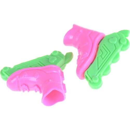 Mini Roller Skate Fancy Doll Shoes Decorative Kids Girls Toy Roller Play House Doll Accessories Toys for Girls birthday Gift