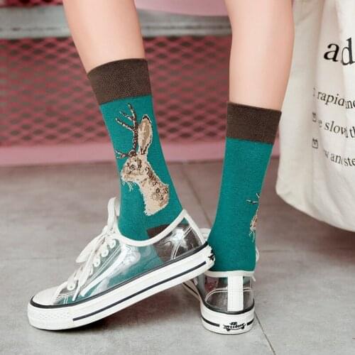 Fashion cute women socks fish monkey panda animal socks kawaii cartoon novelty female socks cotton winter fancy funky socks sox