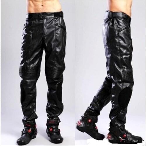 S-3XL Men Brand Pu Leather Pants Motorcycle Riding Pants Men And Women Off-road Waterproof Trousers Hot New