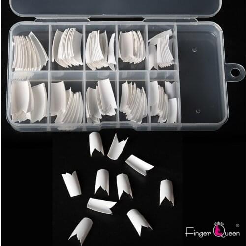 FingerQueen 100PCS +Box Ballerina Half Nail Tips Natural/Clear Coffin False Nails ABS Artificial DIY False Fake UV Gel Nail Art