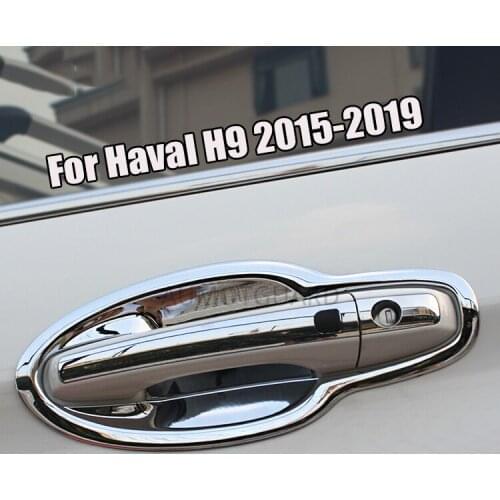 For Haval H9 2015-2019 Car Door Bowl Stickers ABS Plating Handle Door Bowl Stickers Scratch Prevention Car Adorn Accessories