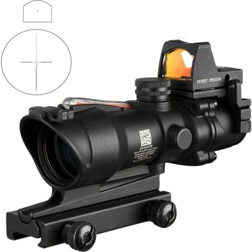 Hunting ACOG Small Conch Sight Optical Fiber Red Dot Sight 4 x 32 Sight 4 Times Mirror Holographic Sight Optics scope riflescope
