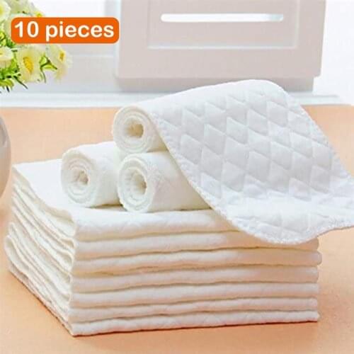 10Pcs Nappies Burp Cloths Muslin Cloths Absorbent Wash Cloths Folding Nappies For Baby 3 Layers Washable Diapers #20