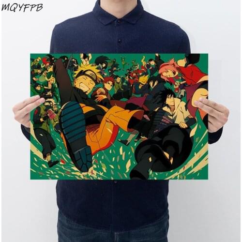 Japanese Anime Kraft Paper Poster Home Bedroom Wall Decoration Painting Core 50.5x35cm