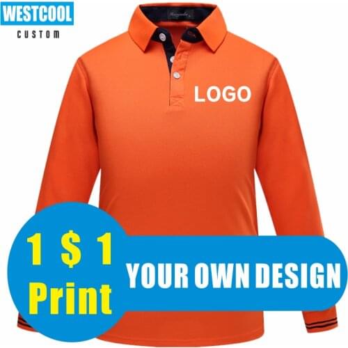Long-Sleeved Polo Shirt Custom Logo Embroidery Anti-Wrintkle Polo Shirt Brand Fashion Men And Women Tops Printed Picture WESTCOO