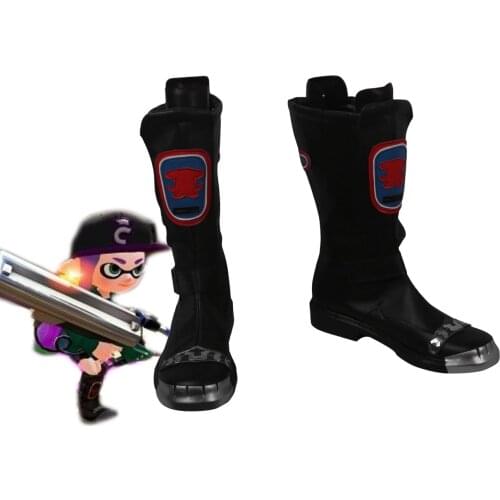 Splatoon inklin Cosplay Boots Black Shoes Custom Made Any Size