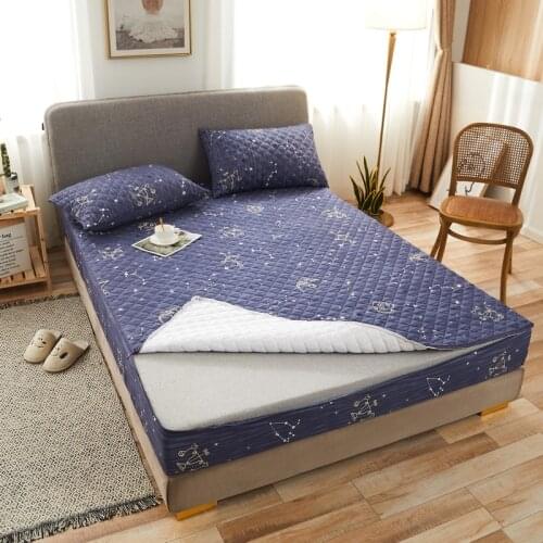 Version A /B Six Sides All Inclusive Quilted Mattress Cover Embossed Quilted King Mattress Protector Anti Dust Mite
