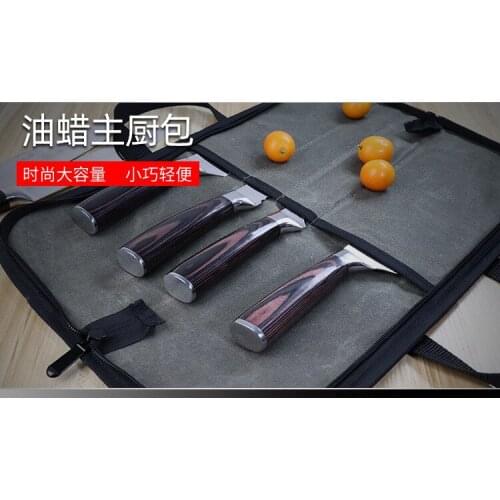 Chef tool bag storage large capacity waxed canvas knife bag portable knife storage bag