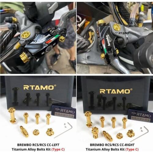 Type B) RTAMO Titanium Brake Lever Bolts Kit for Brembo RCS/RCS CC Left and Right Brake Master Cylinder