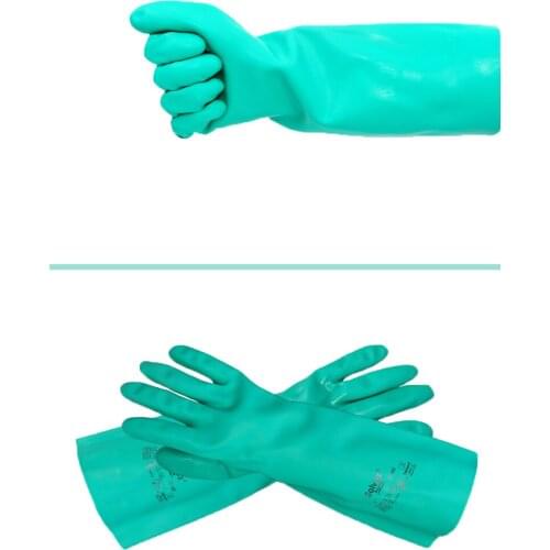 37-165 acid and alkali resistant nitrile rubber gloves lengthened and thickened protective household gloves