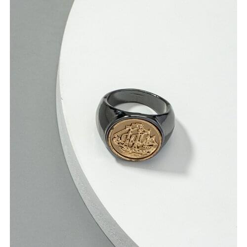 Vintage Gothic Viking Pirate Sailboat Ship Finger Ring For Men Women Punk Rock Male Gothic Sailor Lucky Amulet Jewelry Gift