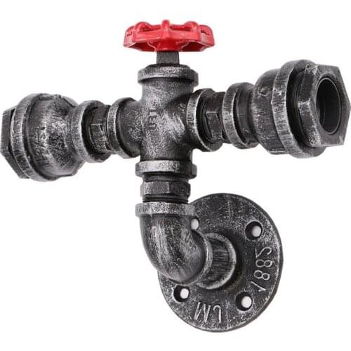 Vintage Water Pipe Wall Lamp Retro Aisle Lights Loft Iron Wall Light LED E27 Edison Bulb Sconce for Bedside Home Indoor Lighting