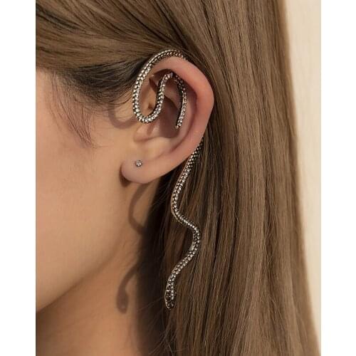 Snake Animal Metal Rhinestone Ethnic Retro Cерьги Earrings For Women Jewelry Kolczyki Pendientes Cережки Unusual Vintage