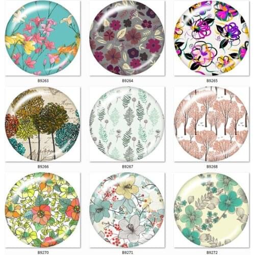 Beautiful Tree Flower Floral 10pcs mixed 12mm/18mm/20mm/25mm Round photo glass cabochon demo flat back Making findings B9263