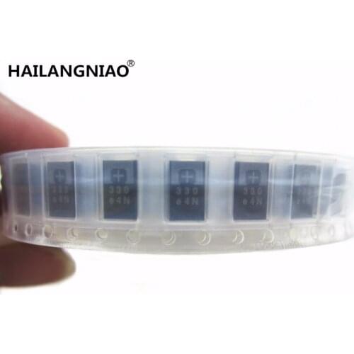 100pcs SMD tantalum polymer capacitors 2R5TPE330M9 2.5V 330UF POSCAP, polymer capacitance ENGINEERING OF