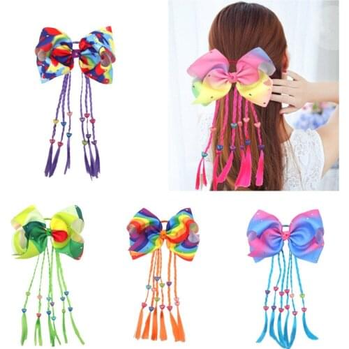 15 pcs/lot ,18cm ribbon bow with hair rope for childrens flash drill hair fashion accessories grosgrain Bowknot