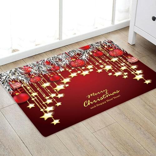 2020 New Christmas Carpet Santa Claus 3D Flannel Anti-slip Kitchen Bathroom Room Door Floor Mat Decor Rug 5 Sizes
