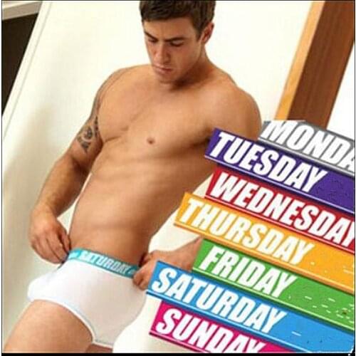 A Set 7pcs Men Daily Boxer Shorts Mens Cotton Boxers Trunks Underpants Mens Sexy MYDAY Boxer Shorts Underwears Wholesale