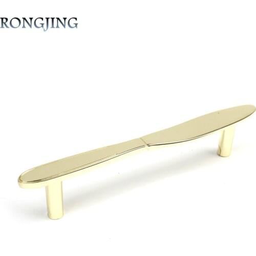96mm Golden Knife Handles Kids Bedroom Furniture Knobs Kitchen Cabinet Drawer Handle Cupboard Closet Dresser Drawer Pulls Bars