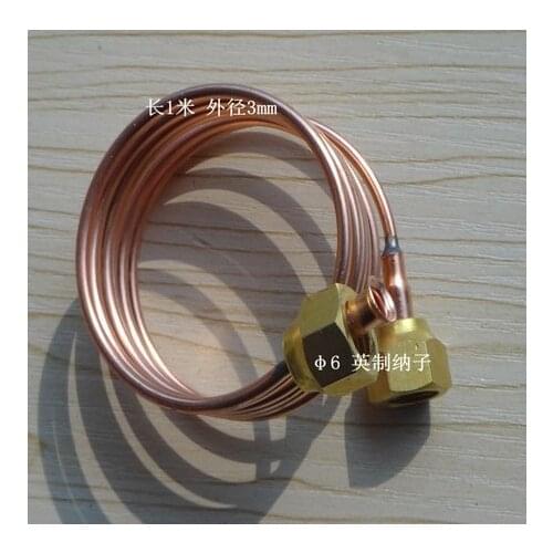 A/C Parts Capillary 3mm with 1/4" copper crew cap 1M