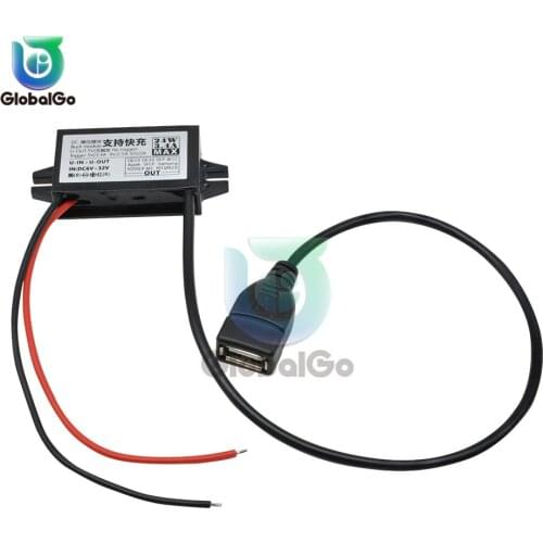 24W Car Waterproof Power Supply 12-24V to 5V Supports Fast Charging QC2.0 QC3.0 Mini Fast Charger