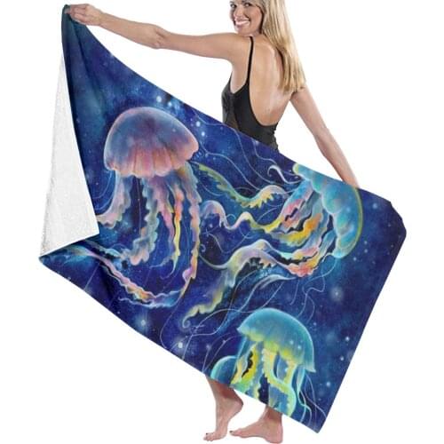 Undersea World Jellyfish Bathing Towels Microfiber Bath Robe adult Towels Bathroom Jellyfish Home Textile Absorbent Shower Towel