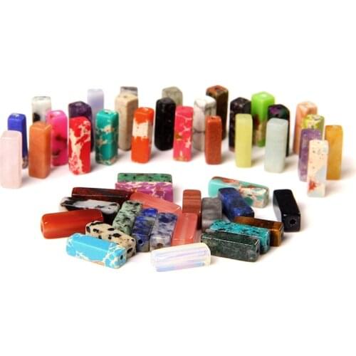 4*4*13 mm Natural Rectangle Multi Color Imperial Jaspe Stone Beads Polished Lapis Lazuli For DIY Making Jewelry Bracelets Earing