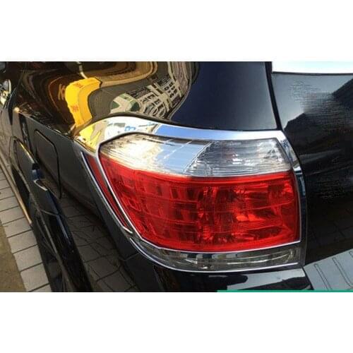 For Toyota Highlander 2008 2009 2010 Chrome Rear Light Tail Lamp Cover Trim 2pcs Car modification Auto parts
